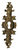 Schlüsselschild senkrecht gegossen aus Messing "Gründerzeit", 35x107 mm - 1 Stück