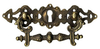 Schlüsselschild mit Griff waagerecht gegossen aus Messing "Gründerzeit", 114x30 mm - 1 Stück