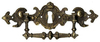 Schlüsselschild mit Griff waagerecht gegossen aus Messing "Gründerzeit", 135x40 mm - 1 Stück