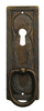 Schlüsselschild mit Griff senkrecht aus Zamak "Liberty" patiniert, 35x96 mm - 1 Stück