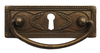 Schlüsselschild mit Griff waagerecht aus Messing "Liberty" patiniert, 96x35 mm - 1 Stück