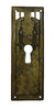 Schlüsselschild senkrecht aus Messing "Jugendstil" patiniert, 33x96 mm - 1 Stück
