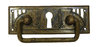 Schlüsselschild mit Griff waagerecht aus Messing "Jugendstil" patiniert, 96x45 mm - 1 Stück