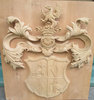 Wappen handgeschnitzt aus Lindenholz 470 x 530 mm - 1 Stück