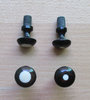 Handgefertigter Knopf aus Tierknochen in schwarz mit Einlage - 1 Stück