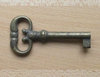 Schlüssel aus Messing 65 mm patiniert hohl - 1 Stück