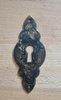 Schlüsselschild senkrecht aus Messing "Biedermeier" patiniert, 38x90mm - 1 Stück
